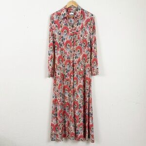 Rosetta Getty Floral Long Sleeve Long Dress Size Medium